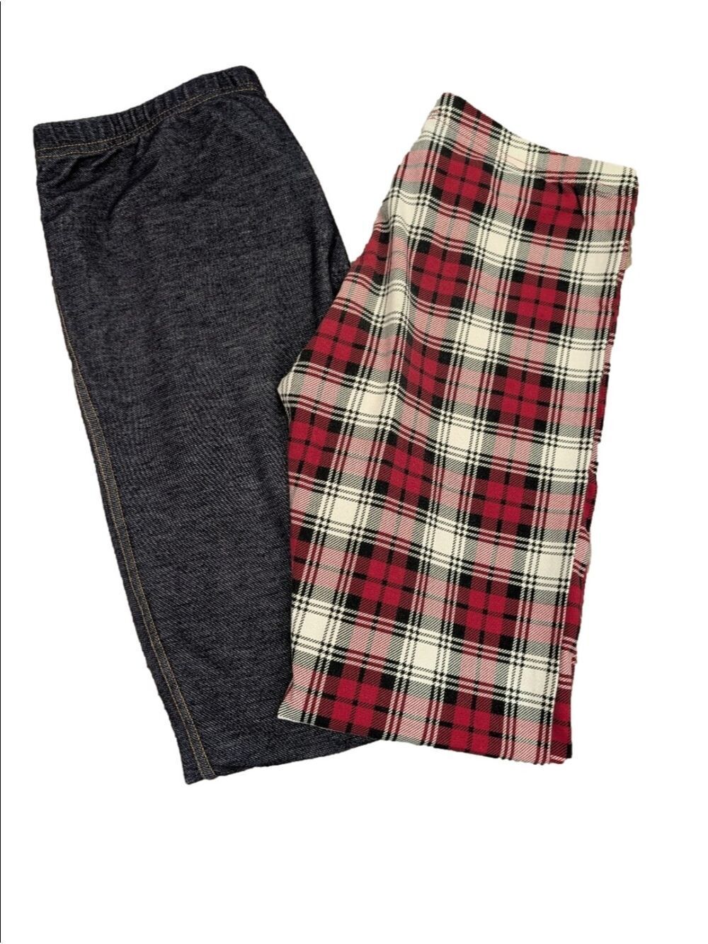 🎒BOGO🎒George & Joe Fresh Leggings Bundle Denim Look & Red Plaid